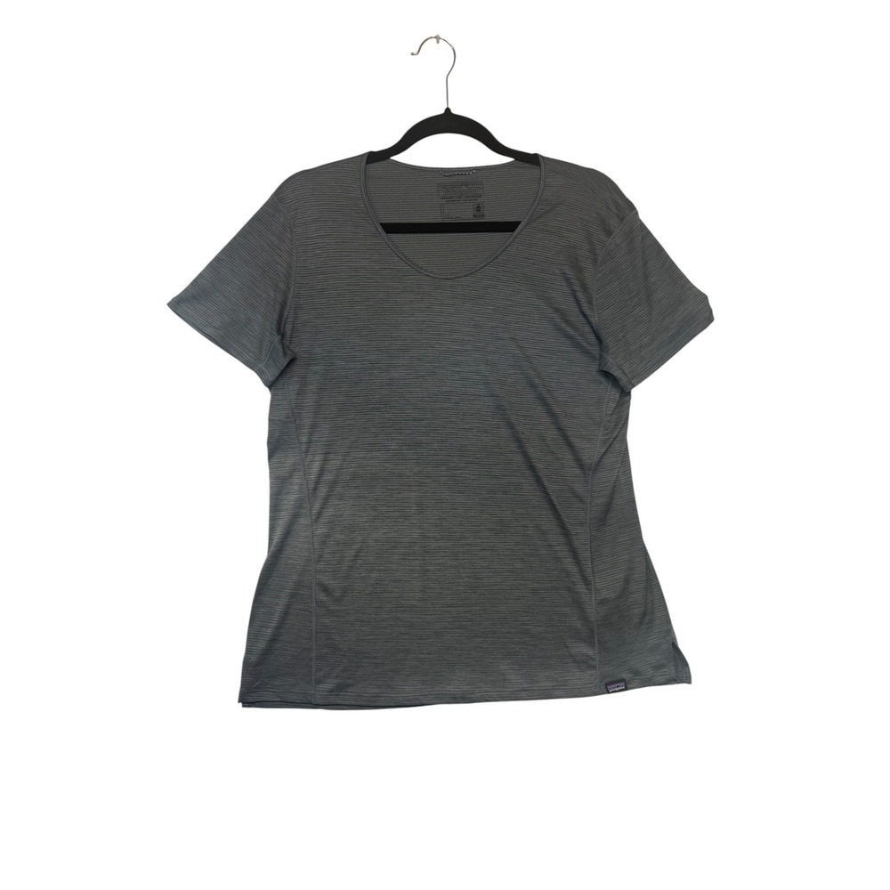 Patagonia Capilene Cool Lightweight Shirt Womens Large Gray Short Sleeve Tee